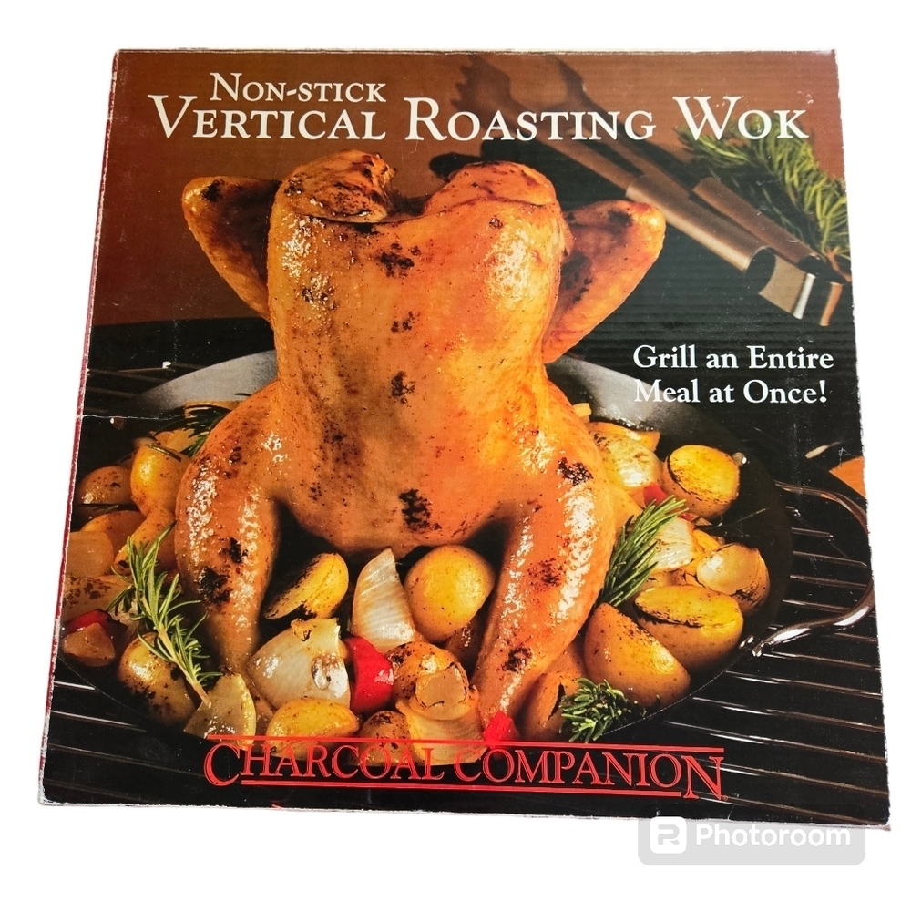 The Charcoal Companion Vertical Roasting Wok Complete Cooking Set Good Condition